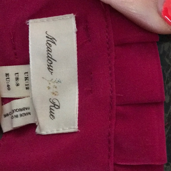 Meadow Rue,Hot pink belted&pleated, wrap skirt.Sz8 - Picture 6 of 8